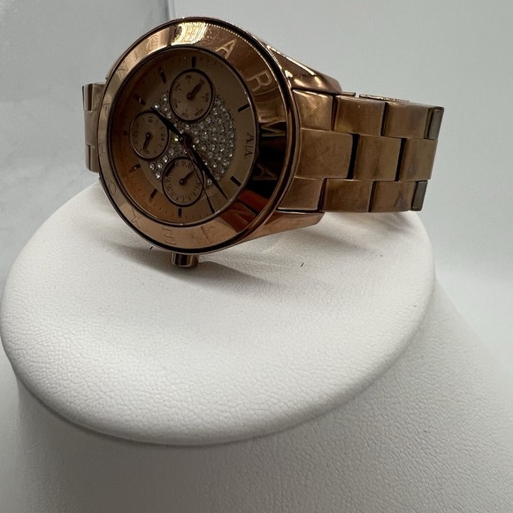 Armani Exchange AX5153 Rose Gold Crystal Dial Watch – New Battery – Working - Picture 4 of 7
